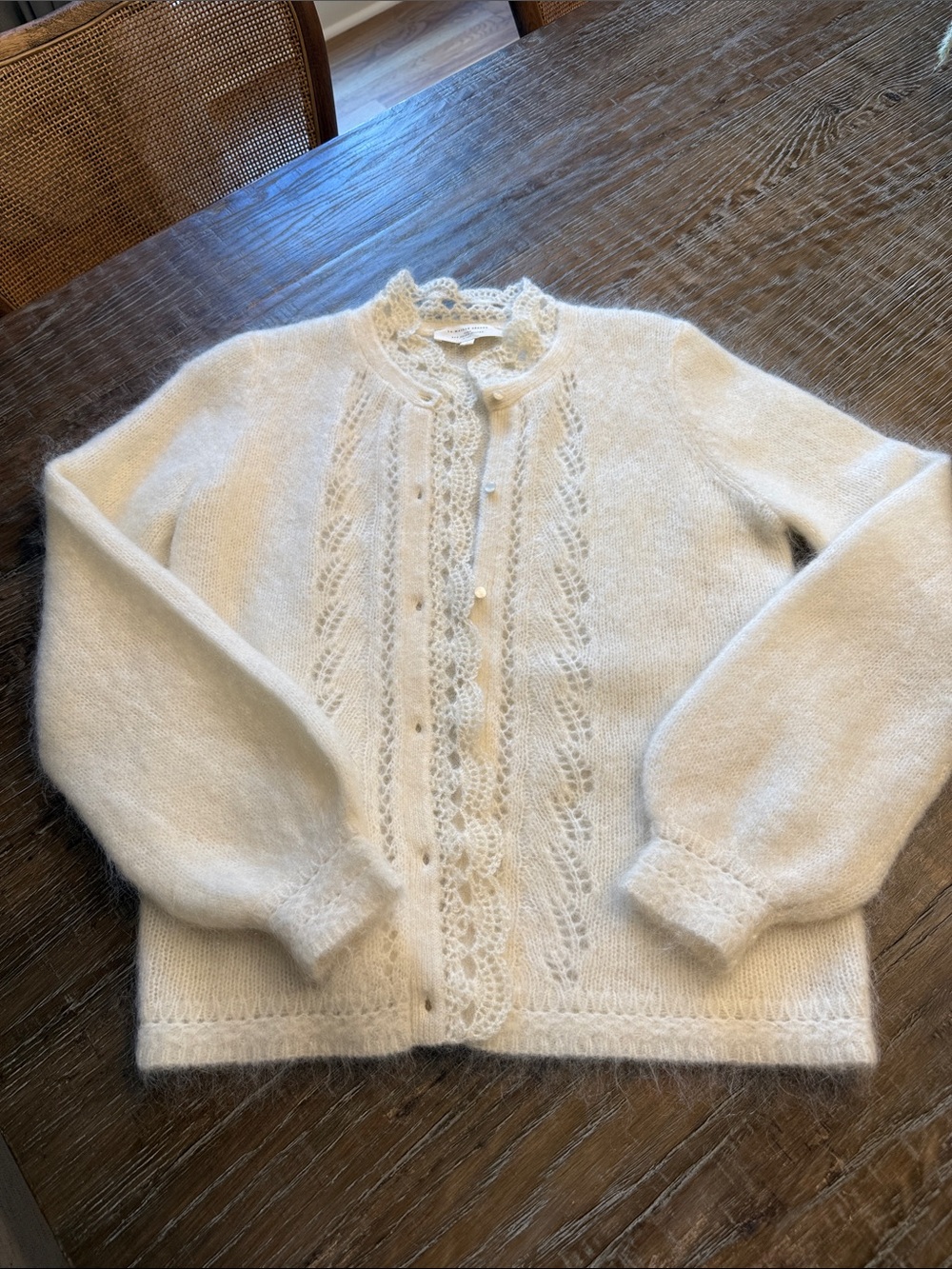 Sezane Cream Angie Cardigan. Like new condition. Runs large.